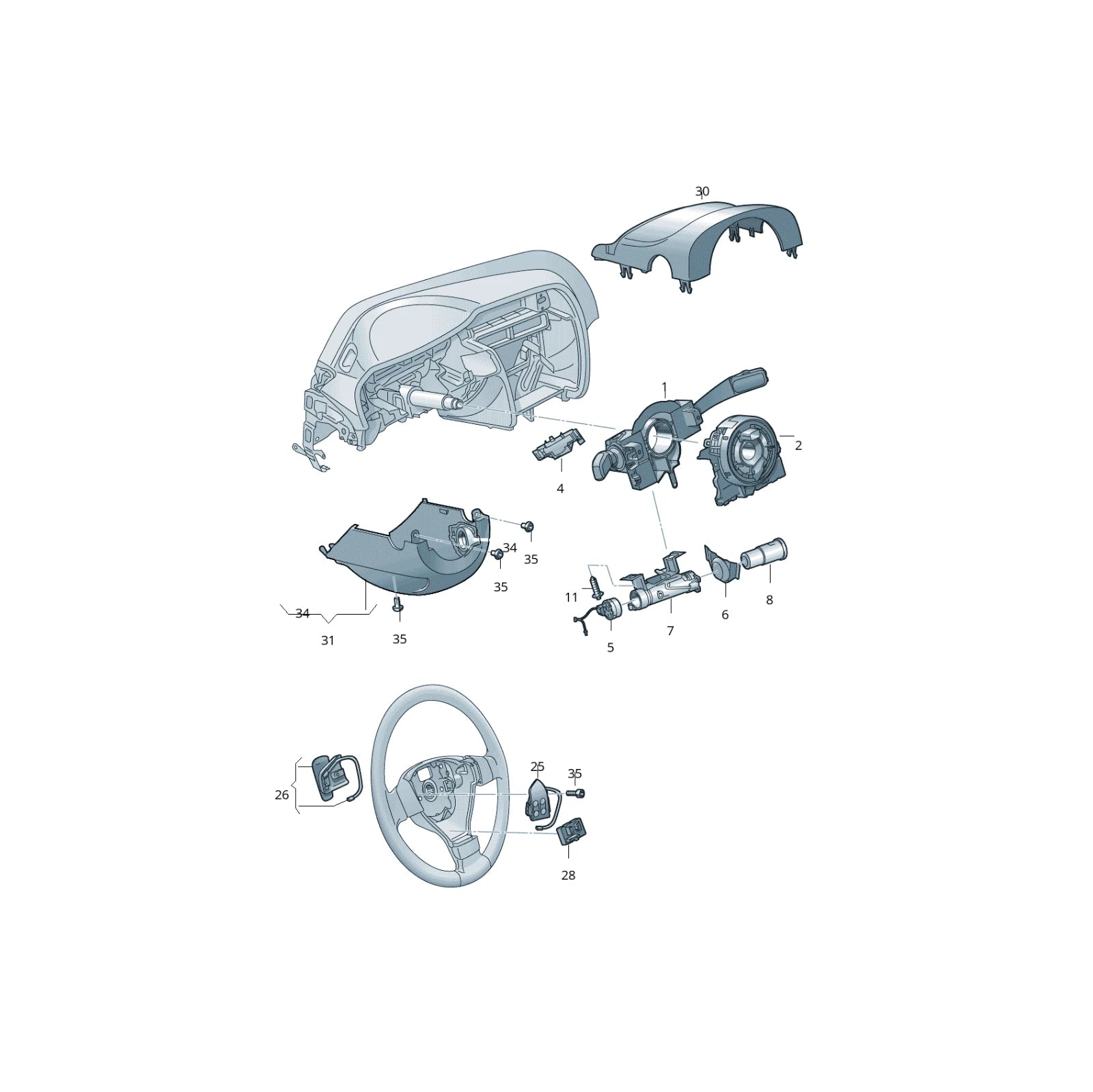 ⭐CONTATTO SPIRALATO AIRBAG 5K0953569AL VOLKSWAGEN AUDI SKODA SEAT NUOVO